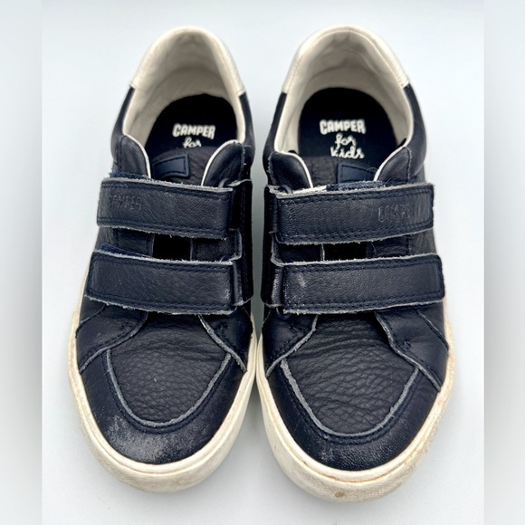 Camper Sz 33 Pursuit Navy Blue Leather Sneaker with Velcro Straps - Picture 3 of 8